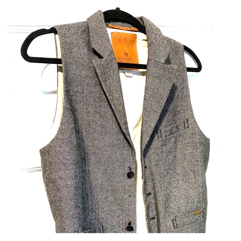 A grey, wool waistcoat by Scotch & Soda.